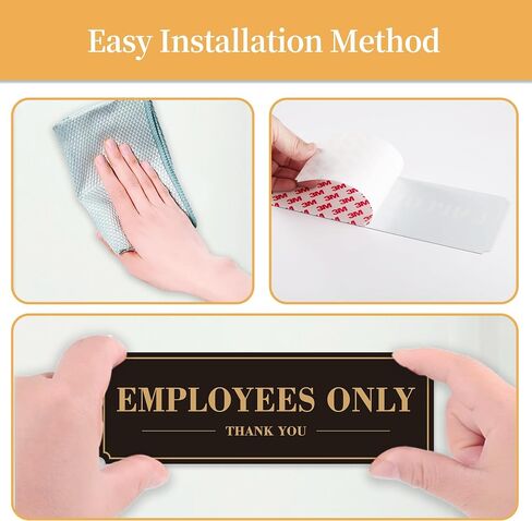 Employees Only Sign for Door, (2 Pack) Self-Adhesive Staff Only for Business Door and Wall 9 x 3 Inches black/white in Saudi Arabia