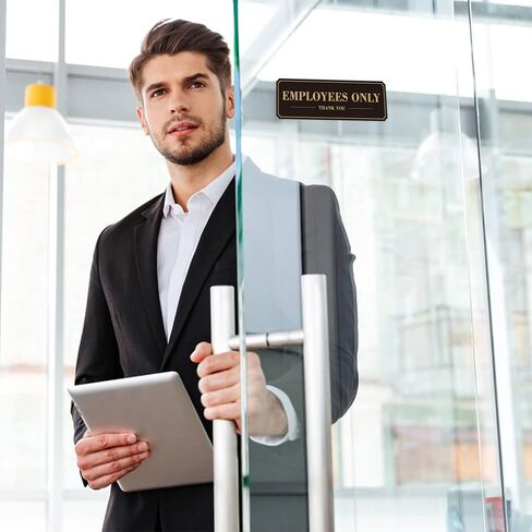 Employees Only Sign for Door, (2 Pack) Self-Adhesive Staff Only for Business Door and Wall 9 x 3 Inches black/white in Saudi Arabia