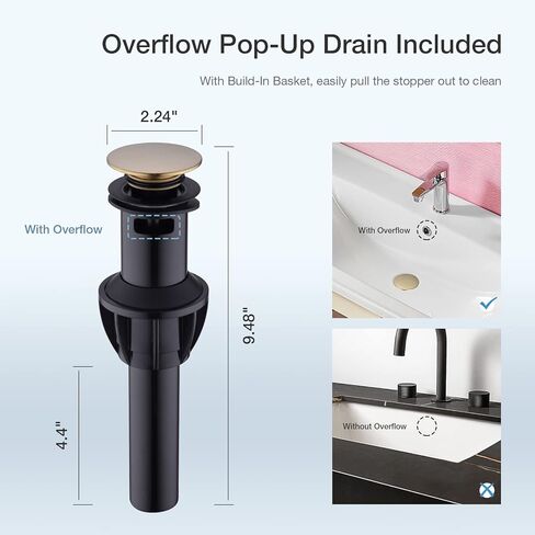 8 بوصات على نطاق واسع الحمام صنبور 3 ثقب نحاس مربع على شكل شلال حديثة الغرور بالوعة صنبور دوار صنب in Kuwait