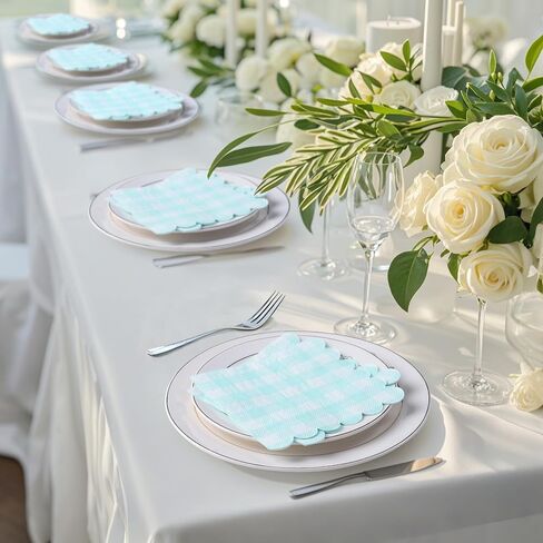 100 Pcs Sage Green Napkins Scalloped Edged Dessert Cocktail Napkins Folded 5 x 5 Inches Disposable Napkins for Dinner Wedding Birthday Party in Saudi Arabia