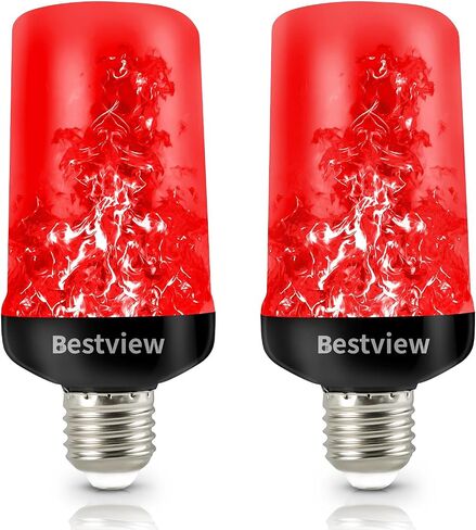 Bestview LED Flame Effect Light Bulbs,4 Modes Smart E26/E27 Base Flickering Fire Light Bulb with for Halloween, Christmas, Party, Porch, Indoor&Outdoor Home Decoration Lighting (Yellow 2 Pack) in Saudi Arabia