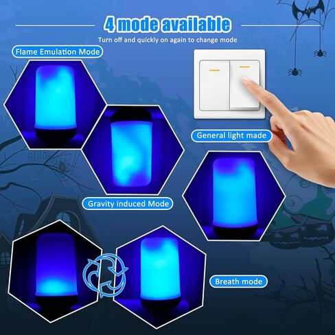 Bestview LED Flame Effect Light Bulbs,4 Modes Smart E26/E27 Base Flickering Fire Light Bulb with for Halloween, Christmas, Party, Porch, Indoor&Outdoor Home Decoration Lighting (Yellow 2 Pack) in Kuwait