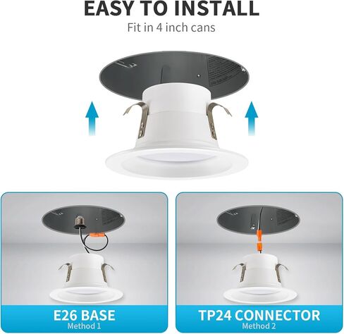 mw LED Recessed Lighting 6 Inch Retrofit,2700K/3000K/3500K/4000K/5000K,6 LED Can Light Retrofit,Smooth Trim,14W Equal 100W,1100LM,IC & Wet Rated, ETL and California JA8 Certified in Kuwait