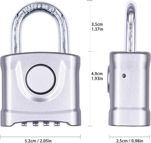 Heavy Duty Combination Lock Strong 4 Digit High Security Solid All Weather Combo Padlock Push Button Release Lock for Outdoor Garden Gate Gym Fence (One Touch Unlocking, Black, Normal Shackle) in Saudi Arabia