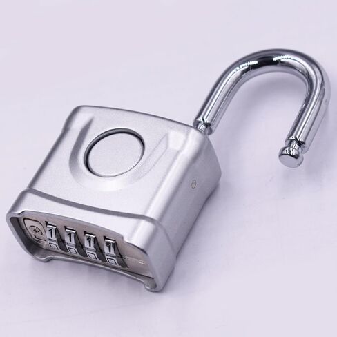 Heavy Duty Combination Lock Strong 4 Digit High Security Solid All Weather Combo Padlock Push Button Release Lock for Outdoor Garden Gate Gym Fence (One Touch Unlocking, Black, Normal Shackle) in Saudi Arabia