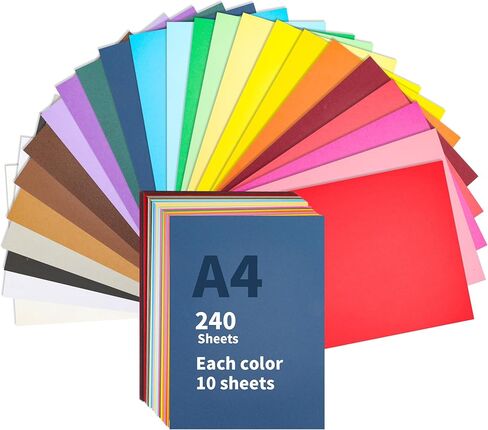 souG Heavy Colored Cardstock, 72sheets Colored Paper, A3 Size - 11.8" x 16.73", 90 lb/250 gsm, 24 Colors, Double Sided Printed Cardstock Paper for DIY Art, Paper Crafting, School Supplies in Kuwait