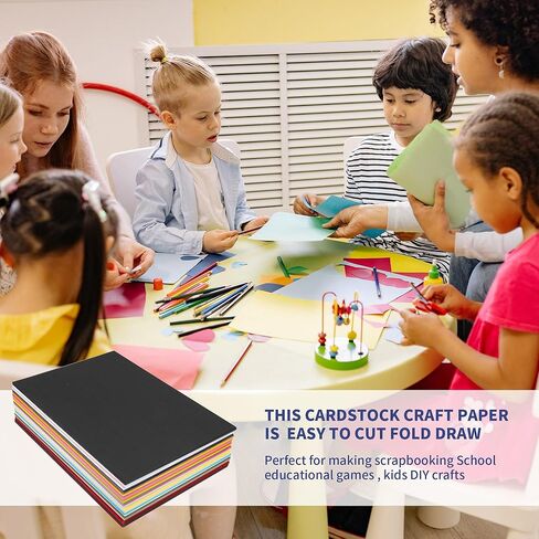 souG Heavy Colored Cardstock, 72sheets Colored Paper, A3 Size - 11.8" x 16.73", 90 lb/250 gsm, 24 Colors, Double Sided Printed Cardstock Paper for DIY Art, Paper Crafting, School Supplies in Kuwait