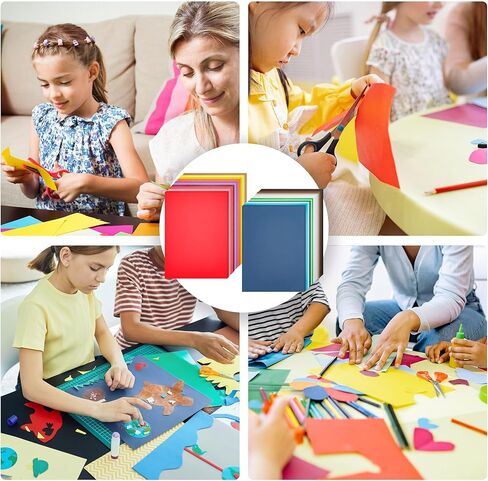 souG Heavy Colored Cardstock, 72sheets Colored Paper, A3 Size - 11.8" x 16.73", 90 lb/250 gsm, 24 Colors, Double Sided Printed Cardstock Paper for DIY Art, Paper Crafting, School Supplies in Kuwait