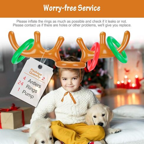 لعبة الرنة القابلة للرنة قرن الوعل رنغ لعبة لمستلزمات عيد الميلاد لعبة الهدف عيد الميلاد للأطفال والبالغين (اختيار 2 antlers و 16 حلقات أو 4 antlers و 24 حلقات) in Kuwait