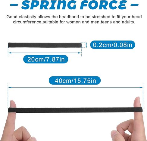 12 Pcs Thin Elastic Sports Headbands Skinny Athletic Exercise Hair Bands No Crease Soft Stretchy Sweatband for Men Women Girls Boys Workout Running Football Basketball Soccer Tennis Yoga in Saudi Arabia