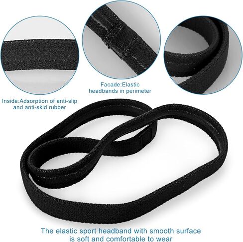 12 Pcs Thin Elastic Sports Headbands Skinny Athletic Exercise Hair Bands No Crease Soft Stretchy Sweatband for Men Women Girls Boys Workout Running Football Basketball Soccer Tennis Yoga in Saudi Arabia