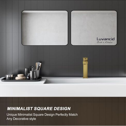 Solid Brass Bathroom Faucet, Single Handle Bathroom Sink Faucet, Lead-Free Single Hole Bathroom Faucet with Two Water Supply Hoses & Pop Up Drain Stopper Brushed Nickel in Saudi Arabia