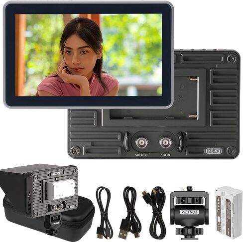 VILTROX DC-550pro 5.5" Camera Monitor Field Monitors Touch Screen 4K HDMI DSLR Cameras Video Monitors Kit with Sunshade Hood/np-f550 Battery in Kuwait