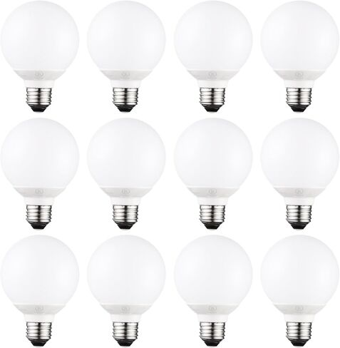 TORCHSTAR 12-Pack G25 LED Globe Bulb, Vanity Globe Light Bulbs for Bathroom Mirror, Dimmable 450LM, UL & Energy Star Listed, 6W Equivalent 40W, E26 Base Round Frosted Decorative Bulb, 2700K Soft White in Kuwait