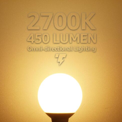 TORCHSTAR 12-Pack G25 LED Globe Bulb, Vanity Globe Light Bulbs for Bathroom Mirror, Dimmable 450LM, UL & Energy Star Listed, 6W Equivalent 40W, E26 Base Round Frosted Decorative Bulb, 2700K Soft White in Kuwait