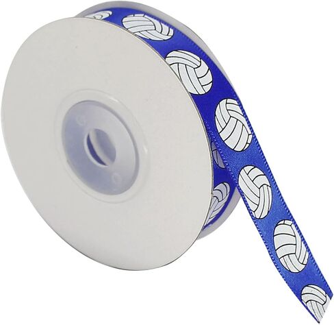 Blue Satin Volleyball Ribbon 5/8 بوصة × 10 متر ، والاستخدام لأقواس شعر الفريق ، ولف الهدايا ، والرسائل الرياضية ، وديكور الحفلات ، وإكليل الزهور ، وجميع الصياغة والخياطة in Kuwait
