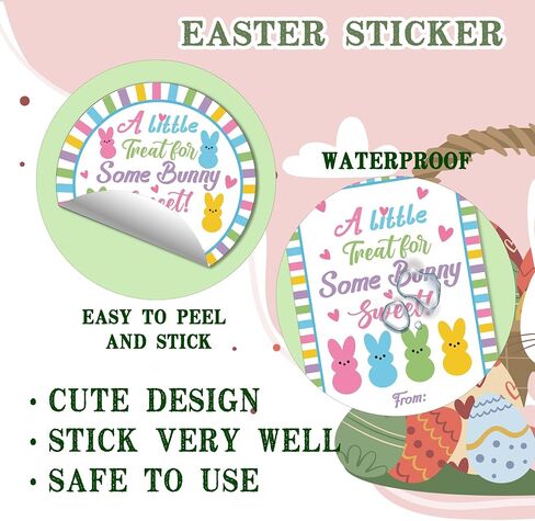 Happy Easter Stickers for Kids, He is Risen Stickers, Floral Religious Stickers Label, Self-Adhesive Stickers for Easter Holiday Party Gift Bags Snack Bags, 20 Round and 20 Square Stickers-C10 in Kuwait