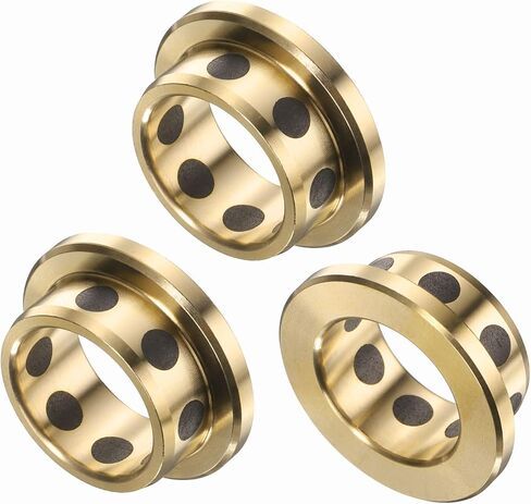 uxcell 3pcs Flange Sleeve Bearings 5mm Bore x 7mm OD x 10mm Height, Wrapped Oilless Flange Bushings Brass Graphite, Oilless Lubricating Cast Brass Bushing in Saudi Arabia