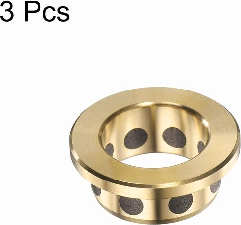 uxcell 3pcs Flange Sleeve Bearings 5mm Bore x 7mm OD x 10mm Height, Wrapped Oilless Flange Bushings Brass Graphite, Oilless Lubricating Cast Brass Bushing in Saudi Arabia