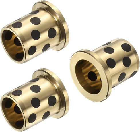 uxcell 3pcs Flange Sleeve Bearings 5mm Bore x 7mm OD x 10mm Height, Wrapped Oilless Flange Bushings Brass Graphite, Oilless Lubricating Cast Brass Bushing in Saudi Arabia