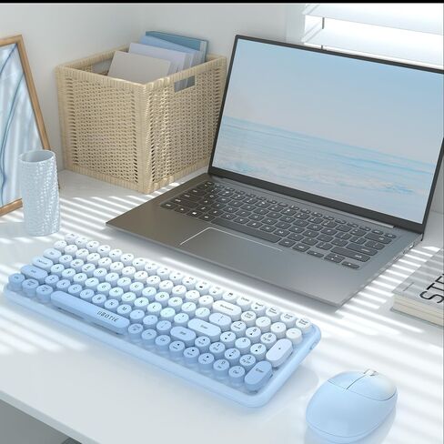 UBOTIE Wireless Keyboards and Mouse Combo (Purple Rainbow) in Kuwait