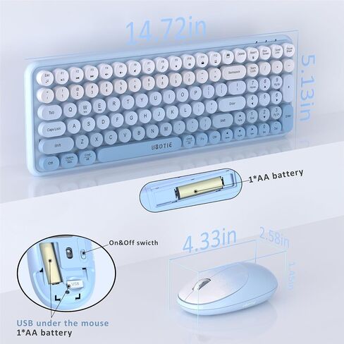 UBOTIE Wireless Keyboards and Mouse Combo (Purple Rainbow) in Kuwait
