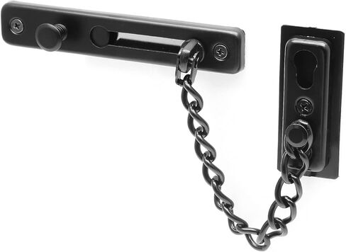 2 Pack Door Chain Lock Door Chain Guard with Spring, Anti-Theft Press Lock, Stainless Steel Heavy Duty Security Chain Locks for Door, Window and Home Security - Silver in Kuwait