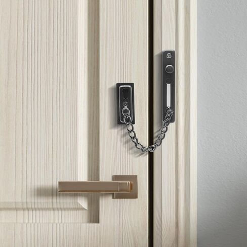 2 Pack Door Chain Lock Door Chain Guard with Spring, Anti-Theft Press Lock, Stainless Steel Heavy Duty Security Chain Locks for Door, Window and Home Security - Silver in Kuwait