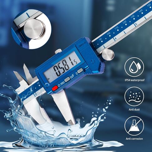 Dasqua Digital Caliper 6" IP54 Stainless Steel Water Resistant Caliper with Large LCD Display and Storage Case Precision Measuring Tool in Saudi Arabia
