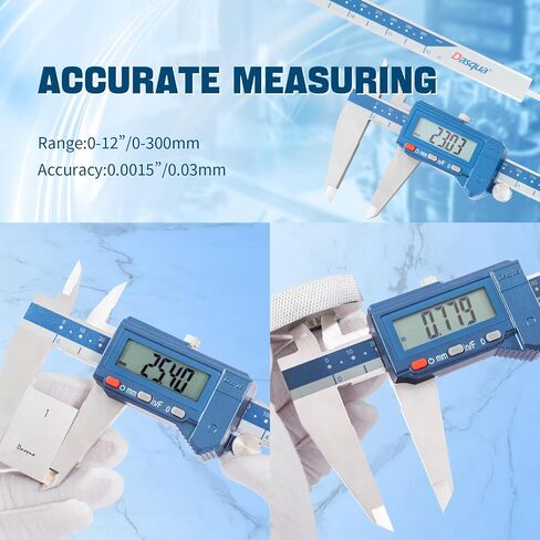 Dasqua Digital Caliper 6" IP54 Stainless Steel Water Resistant Caliper with Large LCD Display and Storage Case Precision Measuring Tool in Saudi Arabia