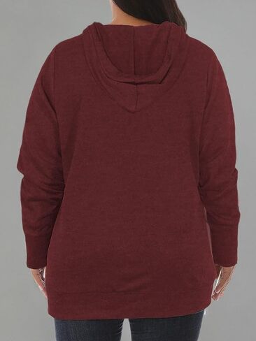 VISLILY Womens Plus-Size Hoodies V Neck Pullover Sweatshirts with Pocket in Kuwait