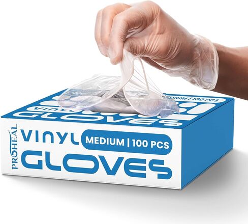 X Large Vinyl Gloves - 100 Clear Medical Gloves Disposable, Latex Free, Powder Free - Kitchen Gloves for Cooking, Food Prep, and Food Service Gloves - Guantes Desechables in Saudi Arabia
