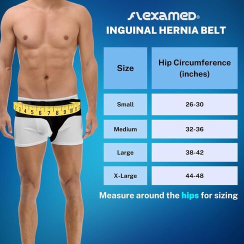 Right Side Inguinal Hernia Groin Belt with Compression Pad Black (M 32-36) in Saudi Arabia