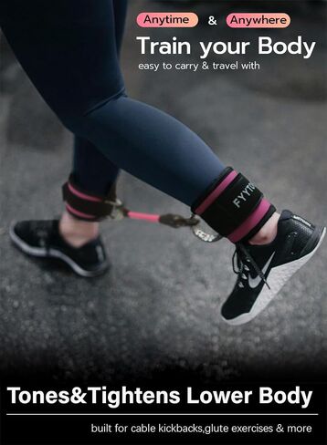Ankle Resistance Bands with Cuffs, Women Workout for Home Gym, Glutes Exercise at Home, Ankle Strap for Cable Machines Women, Shaping The Perfect Butt. in Saudi Arabia
