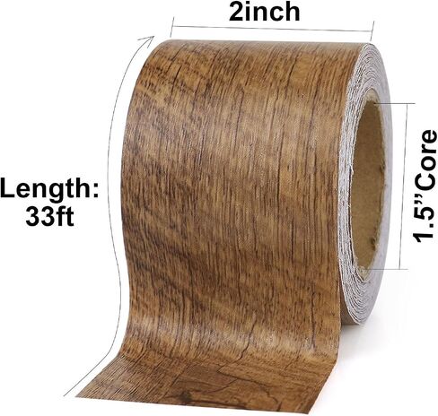 BOMEI PACK Wood Grain Repair Tape in Begonia Wood 2inch X 33ft,Self Adhesive Repair Patch for Furniture, Floors, Cabinets, Windows, Doors, RV, Home Decor and DIY Projects,2 Roll in Kuwait