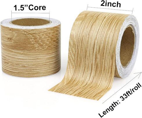 BOMEI PACK Wood Grain Repair Tape in Begonia Wood 2inch X 33ft,Self Adhesive Repair Patch for Furniture, Floors, Cabinets, Windows, Doors, RV, Home Decor and DIY Projects,2 Roll in Kuwait