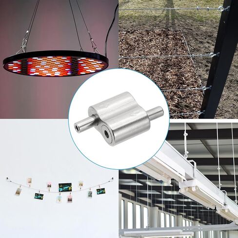 PATIKIL 22x19x12mm Wire Rope Clips, 2Pcs Copper Wire Rope Cable Clamps for 2-2.5mm Wire Adjustable Wire Connector Wire Lock Rope Fittings for Hanging Wire, Nickel Color in Kuwait