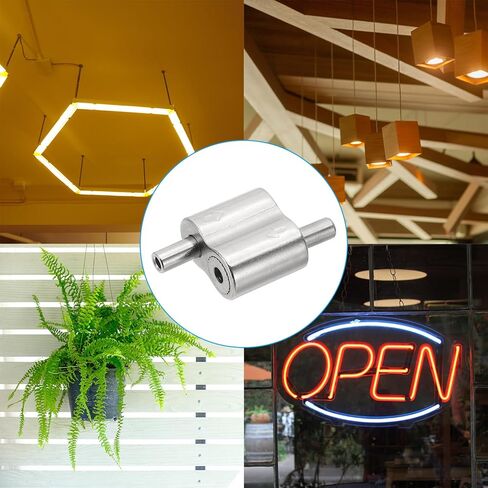 PATIKIL 22x19x12mm Wire Rope Clips, 2Pcs Copper Wire Rope Cable Clamps for 2-2.5mm Wire Adjustable Wire Connector Wire Lock Rope Fittings for Hanging Wire, Nickel Color in Kuwait