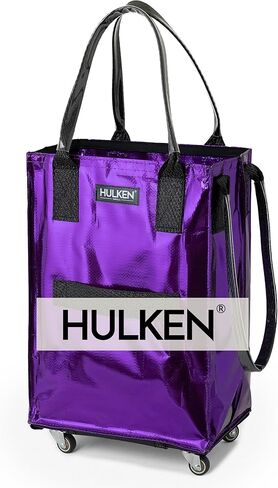 (Medium, Black) Reusable Grocery Bag On Wheels, Shopping Trolley, Rolling Tote, Zipper Closure, Lightweight, Carries Up to 66 lb, Folds Flat, Unbreakable Handles in Saudi Arabia