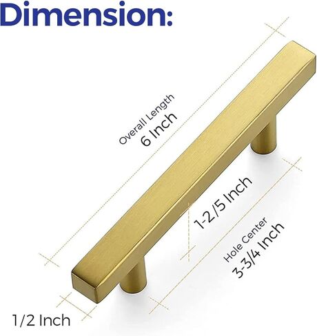 Ravinte 30 Pack 6'' Square Cabinet Pulls Matte Black Stainless Steel Kitchen Drawer Pulls Cabinet Handles 6"Length, 3-3/4" Hole Center in Kuwait