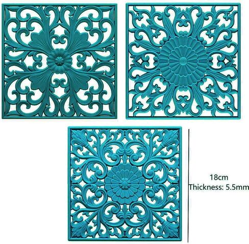 Silicone Trivets for Hot Dishes, Square Trivet Hot Pads for Kitchen Counter, Trivet Mat for Hot Pots and Pans, Thick Heat Resistant Mat for Quartzs, Kitchen Tabletops Pot Holder Set 3 Purple in Saudi Arabia
