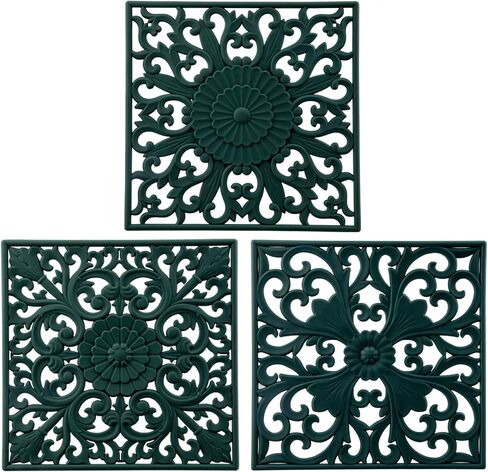Silicone Trivets for Hot Dishes, Square Trivet Hot Pads for Kitchen Counter, Trivet Mat for Hot Pots and Pans, Thick Heat Resistant Mat for Quartzs, Kitchen Tabletops Pot Holder Set 3 Purple in Saudi Arabia