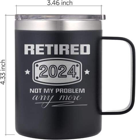 2021 Retirement Gifts for Men and Women, Funny Retired 2021 Not My Problem Any More Coffee Mug Tumbler Gift 14 oz Black, Retiring Present Ideas for Office Coworkers, Boss, Husband, Dad, Friends in Saudi Arabia