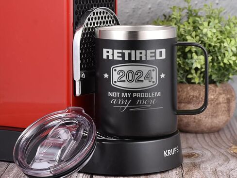 2021 Retirement Gifts for Men and Women, Funny Retired 2021 Not My Problem Any More Coffee Mug Tumbler Gift 14 oz Black, Retiring Present Ideas for Office Coworkers, Boss, Husband, Dad, Friends in Saudi Arabia