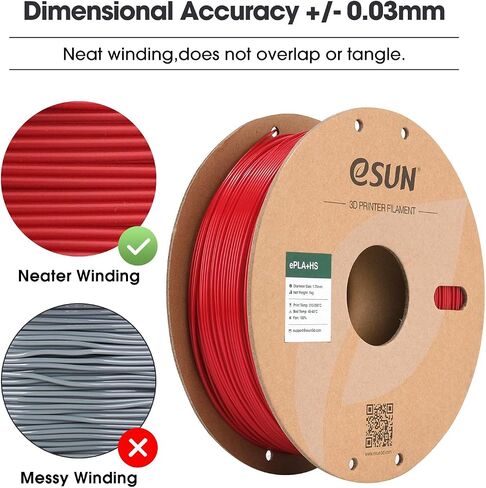 eSUN High Speed PLA+ Filament 1.75mm, 3D Printer Filament Speedy PLA Plus for Fast Printing, 1KG per Spool, 2 Spools 3D Printing Filament, Cold White in Saudi Arabia