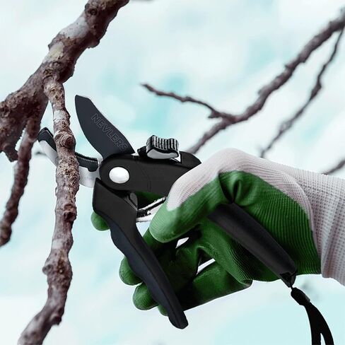 Nevlers 8" Green Bypass Pruning Shears for Gardening | Garden Shears w/Stainless Steel Blades | 8mm Cut Cap. Plant Shears Gardening Tools | Ergonomic Hand Pruners for Gardening Gifts for Men & Women in Kuwait