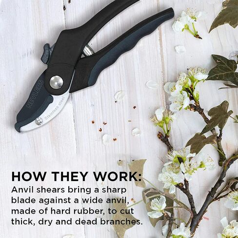 Nevlers 8" Green Bypass Pruning Shears for Gardening | Garden Shears w/Stainless Steel Blades | 8mm Cut Cap. Plant Shears Gardening Tools | Ergonomic Hand Pruners for Gardening Gifts for Men & Women in Kuwait