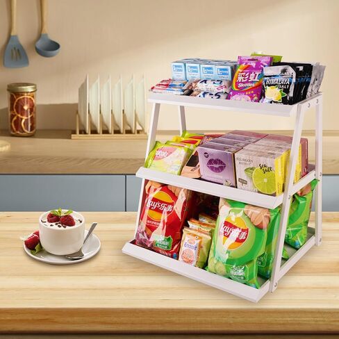 WWN 3 tier candy display - Snack holder with snack holder - Multi-functional counter snack and chip holder for stores - Cupcake display stand（Black） in Saudi Arabia