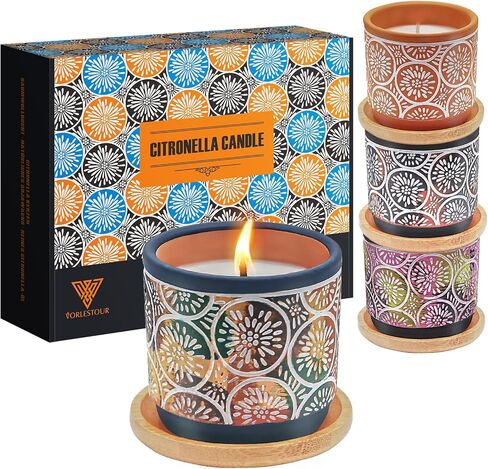 Scented Candles Gift Sets for Women, 4 Pack Natural Soy Candles for Home Scented, Burning up to 100H, Handmade Pottery Aromatherapy Jar Candle, Gift for Christmas, Birthday, Valentine's, Anniversary in Saudi Arabia