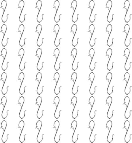 HARFINGTON 48pcs S Hooks 3.5 Inch S-Shaped Metal Hook Hanger with Safety Buckle for Hanging Plants Clothes Pots and Pans Kitchen Utensil Bags, Black in Saudi Arabia